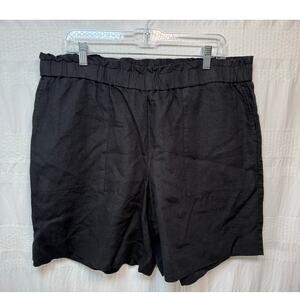 J.Jill Love Linen High Rise Black 100% Linen Shorts, Size XL - NEW!